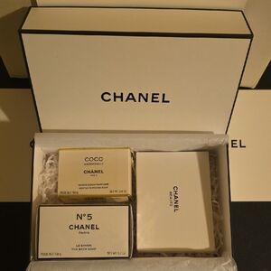 Chanel Coco and No. 5 Soap Set in Elegant White and Gold